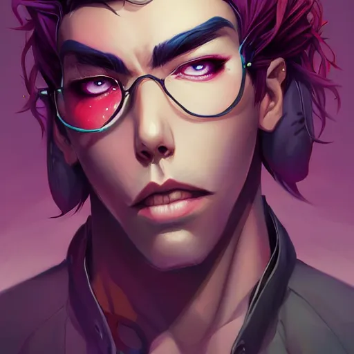 Image similar to a portrait of a handsome punkrocker, art by lois van baarle and loish and ross tran and rossdraws and sam yang and samdoesarts and artgerm and saruei, digital art, highly detailed, intricate, sharp focus, Trending on Artstation HQ, deviantart, unreal engine 5, 4K UHD image