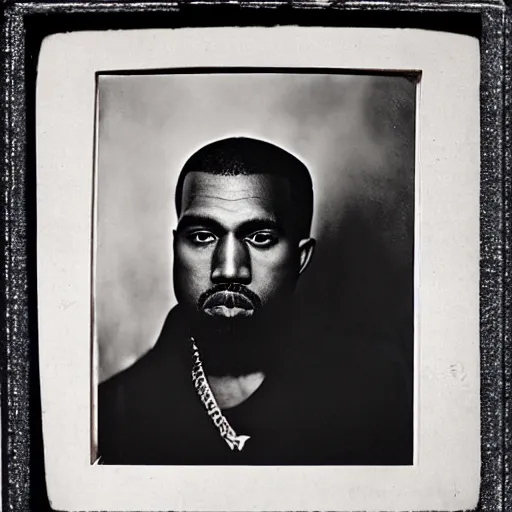 Prompt: 1940s photograph portrait of Kanye West by Julia Margaret Cameron