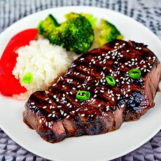 Prompt: teriyaki steak