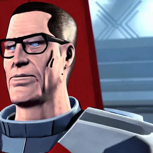 Prompt: hank hill as commander shepard in mass effect, ingame, 4 k, epic,