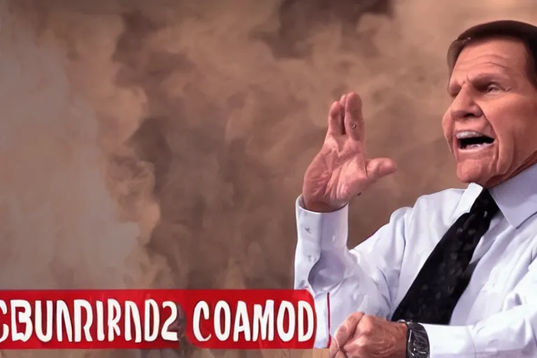 Prompt: kenneth copeland burning in hell