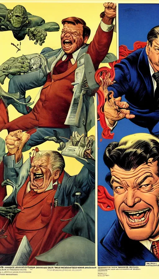 Image similar to ron desantis as a pathetic villain. portrait by clyde caldwell and jean giraud and anton otto fischer and john philip falter and will eisner and gil elvgren