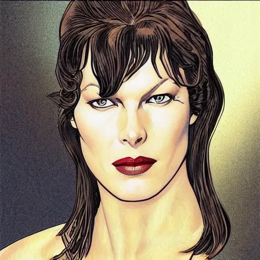 Image similar to “ milla jovovich retro minimalist portrait by jean giraud, moebius starwatcher comic, 8 k ”