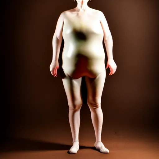 Image similar to modern full body color studio photograph of real snail woman, woman made out of snail