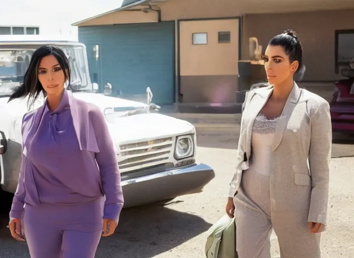 Image similar to movie still of kim kardashian in the tv show better call saul.