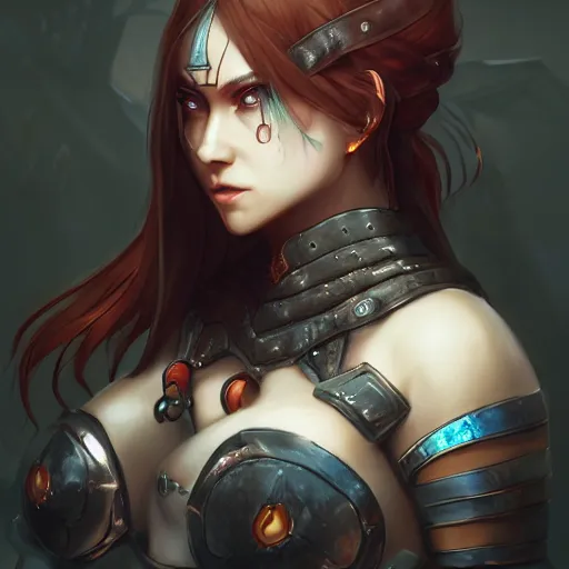 Image similar to a beautifull female warrior, character art portrait, fantasy style clothing, anime key visual, official media, illustrated by wlop, extremely detailed, 8 k, trending on artstation, cinematic lighting, beautiful