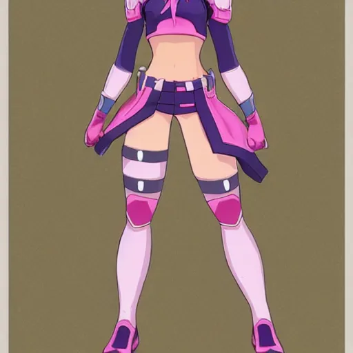 Image similar to concept art for a pink my hero academia costume for females, detailed