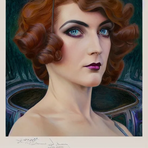 Prompt: an art nouveau, ( streamline moderne ) portrait in the style of donato giancola and anna dittmann and charles dulac. very large, clear, expressive, and intelligent eyes. symmetrical, centered, ultrasharp focus, dramatic lighting, photorealistic digital matte painting, intricate ultra detailed background.