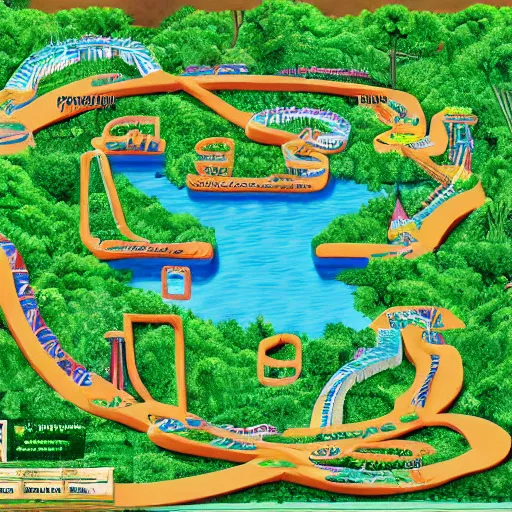 Image similar to a high quality photo of jungle maze schema, 8k, extremely detailed, photorealistic