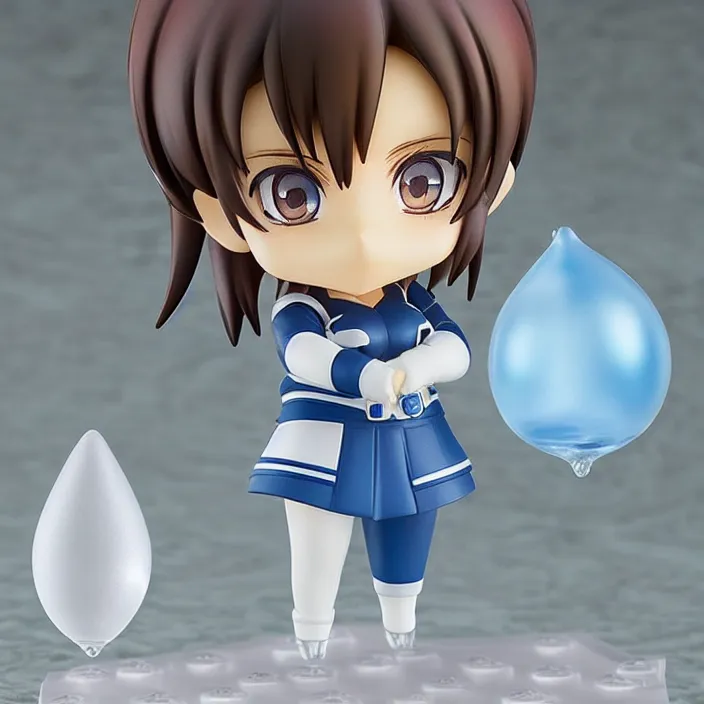 Prompt: an anime nendoroid of the water droplet, figurine, detailed product photo