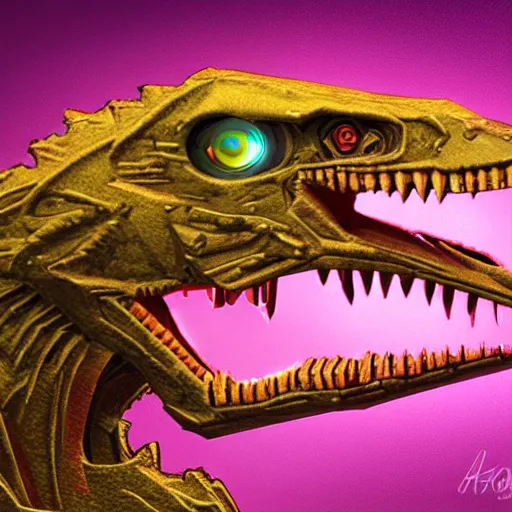 Image similar to photo of a cybertronic velociraptor, LEDs, high detail, sharp, studio, digital art