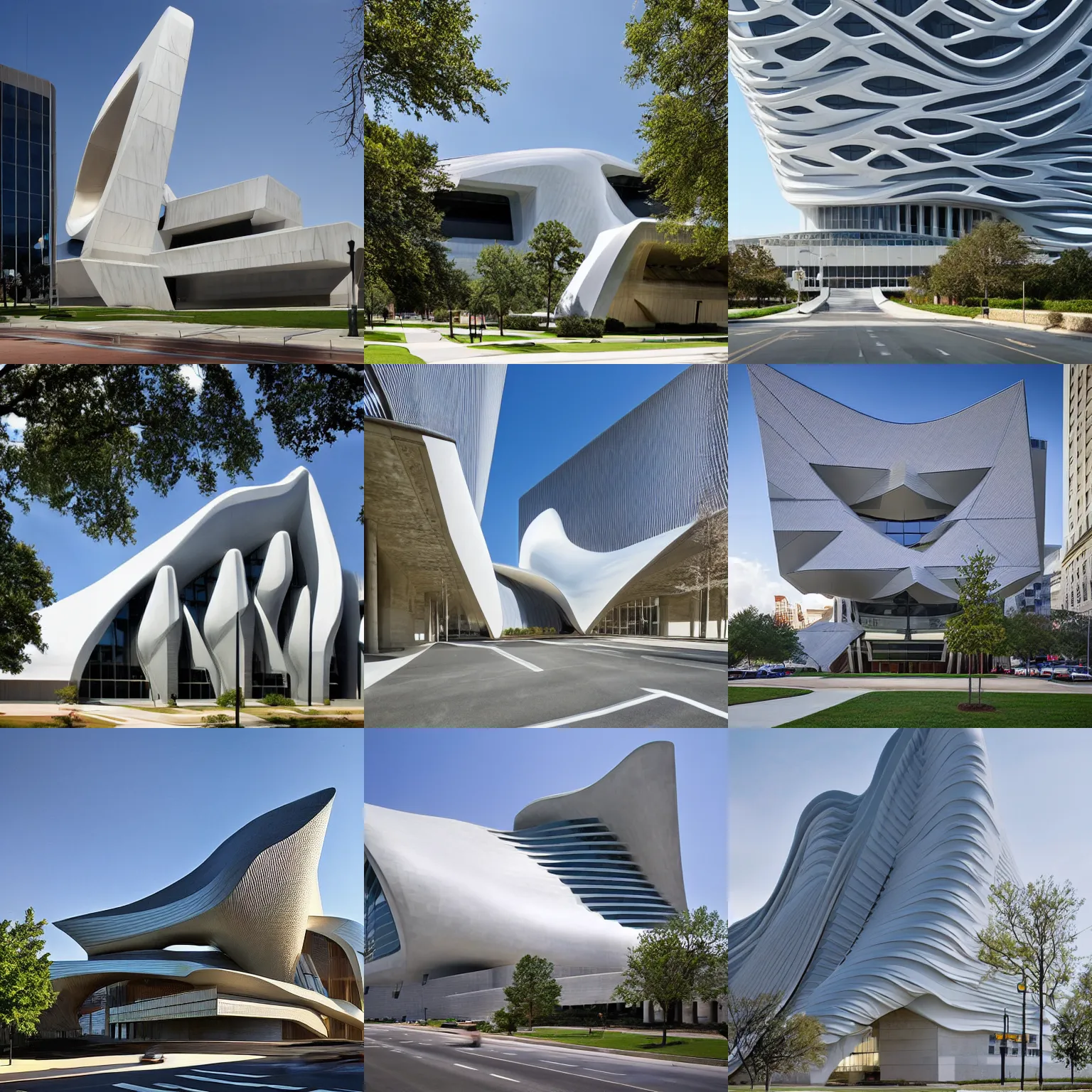 Prompt: a southern us court house designed by Zaha Hadid