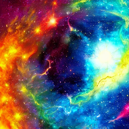 Prompt: Unlocking the key to the Cosmos cosmic color scheme