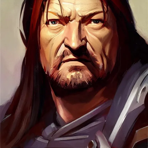 Image similar to greg manchess portrait painting of boromir as overwatch character, medium shot, asymmetrical, profile picture, organic painting, sunny day, matte painting, bold shapes, hard edges, street art, trending on artstation, by huang guangjian and gil elvgren and sachin teng