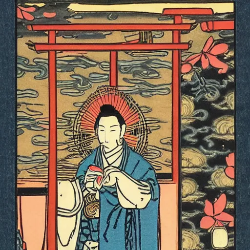 Prompt: edo style tarot cards