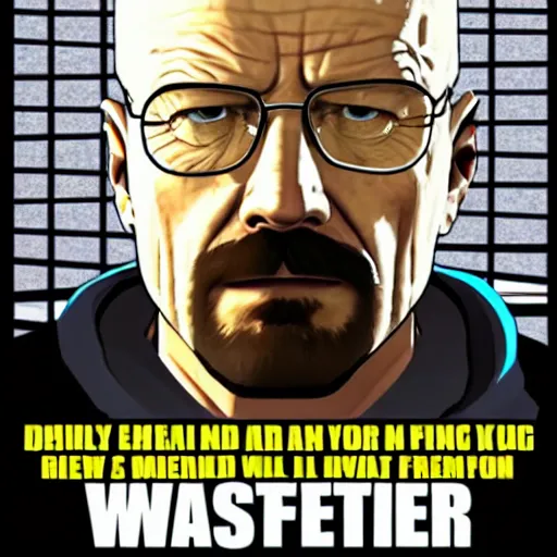 Prompt: walter white as a gta protagonist