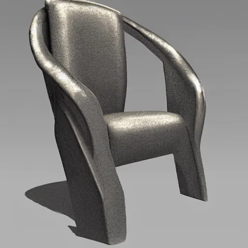 Image similar to photoreal render a chair in the style of H.R. GIger