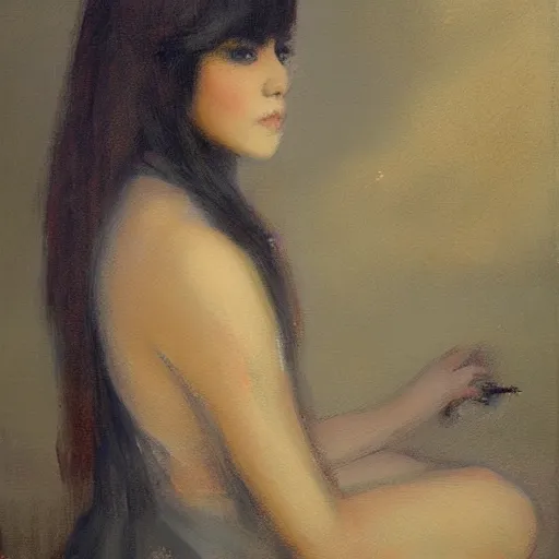 Image similar to a painting in the style of philip wilson steer and ross tran.