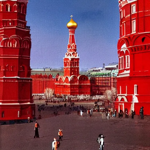 Image similar to huge nuclear explosion photo, red square moscow, photorealistic, detailed photography, masterpiece