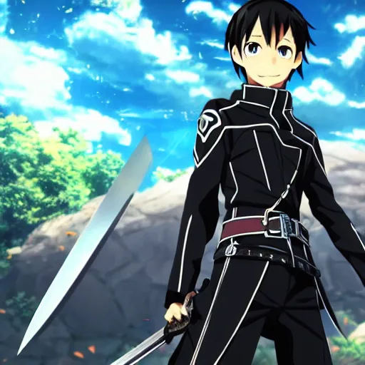 Prompt: sword art online kirito