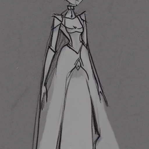 Image similar to milt kahl sketch of victoria justice as princess padme from star wars episode 3