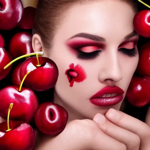 Image similar to Cherry man, makeup