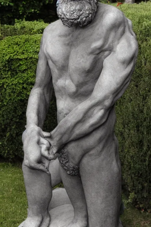 Image similar to full body, sigmund freud sculpture by auguste rodin