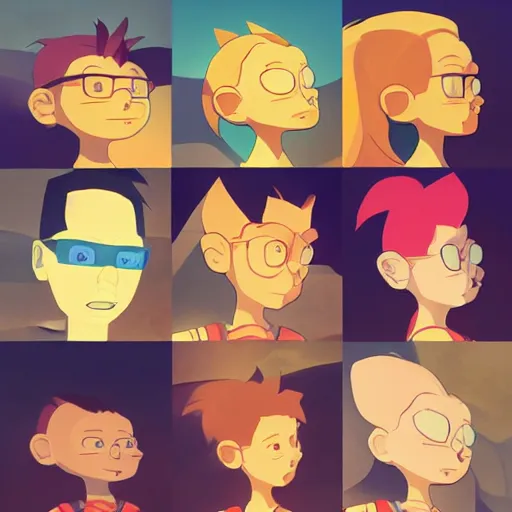 Image similar to face icon stylized minimalist rugrats, loftis, cory behance hd by jesper ejsing, by rhads, makoto shinkai and lois van baarle, ilya kuvshinov, rossdraws global illumination