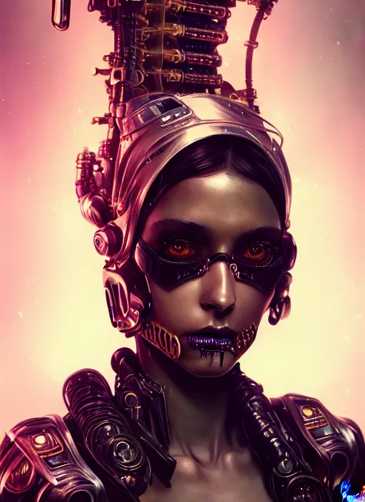 Image similar to soft lustrous ebony biotech raver gutter punk gothic cyborg, golden ratio, details, scifi, fantasy, cyberpunk, intricate, decadent, highly detailed, digital painting, octane render, artstation, concept art, smooth, sharp focus, illustration, art by artgerm, loish, wlop