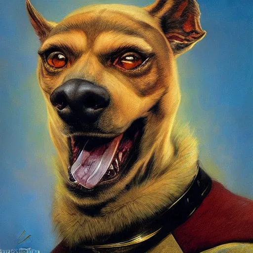 Image similar to a portrait of a bird dogman canine star trek doctor. highly detailed painting by gaston bussiere, craig mullins, j. c. leyendecker, furry