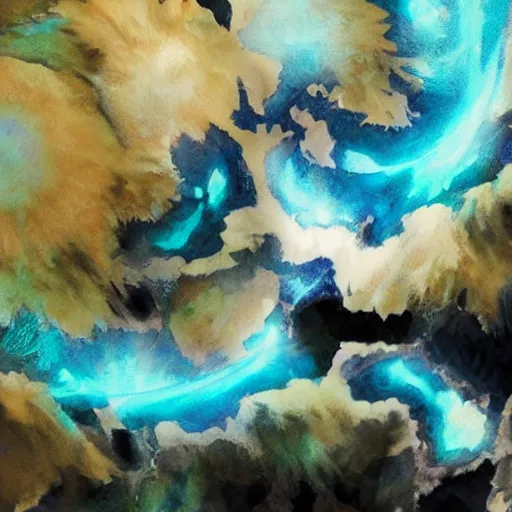 Image similar to frosted astral glacial scarves watercolor artwork confirmed orb