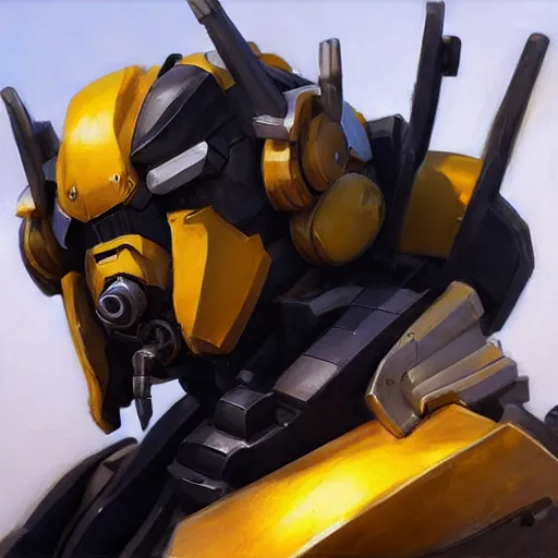 Prompt: greg manchess portrait painting of bumblebee the transformer as overwatch character, medium shot, asymmetrical, profile picture, organic painting, sunny day, matte painting, bold shapes, hard edges, street art, trending on artstation, by huang guangjian, gil elvgren, ruan jia, greg rutkowski, gaston bussiere