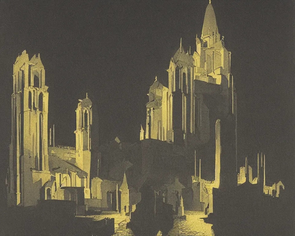 Prompt: achingly beautiful print of the St. Peters bathed in moonlight by Hasui Kawase and Lyonel Feininger.