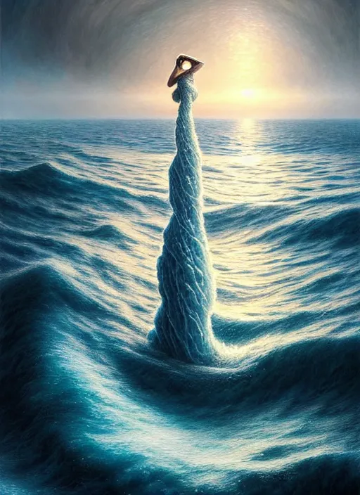 Image similar to A hyper-detailed 3d render like a Oil painting of the Ocean’s dream of The Upward Spiral, surrealism!!!!! surreal concept art, lifelike, photorealistic, digital painting, aesthetic, smooth, sharp focus, Artstation HD, by Greg Rutkowski, Chris Tulloch McCabe, Valentina Remenar and Asher Duran,