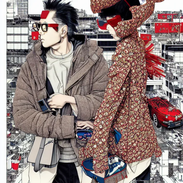 Image similar to fashion advertising campaign by katsuhiro otomo, highly detailed