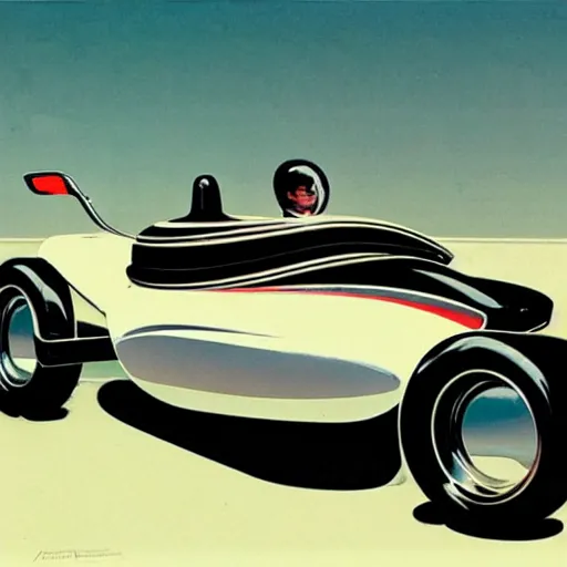 Prompt: concept art for a car with sidecar, painted by syd mead, high quality