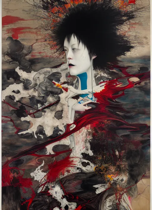 Prompt: death is not mercurial it's patient unlike life, a brutalist designed, gothic, rich deep colours, painted by francis bacon, adrian ghenie, james jean and petra cortright, part by gerhard richter, part by takato yamamoto. 8 k masterpiece