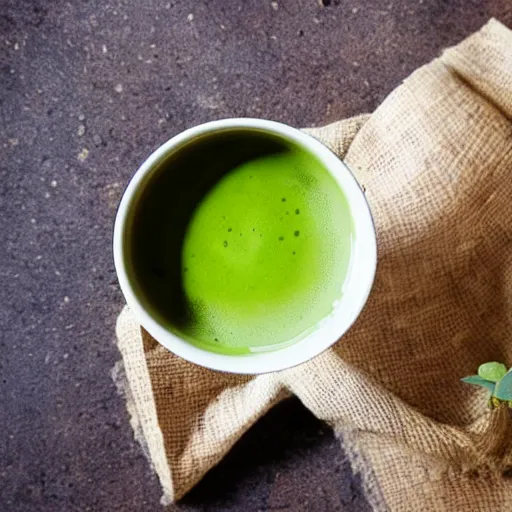 Prompt: photo of a cup of matcha tea