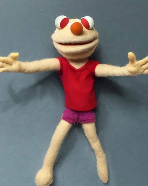 Image similar to john cena as a muppet. highly detailed felt. hyper real photo. 4 k.