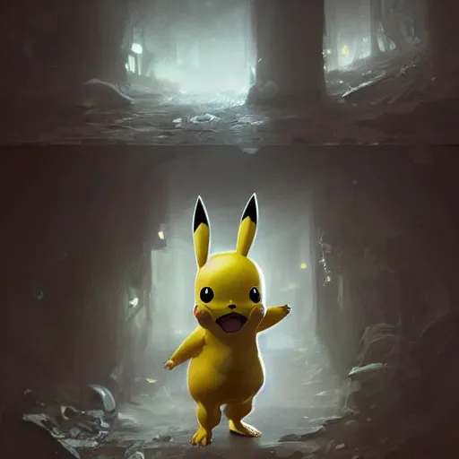 Prompt: pikachu concept art, highly detailed, great cinematic lighting, 8 k, depth of field, 3 d, art by greg rutkowski, trending on artstation, cinematographic shot