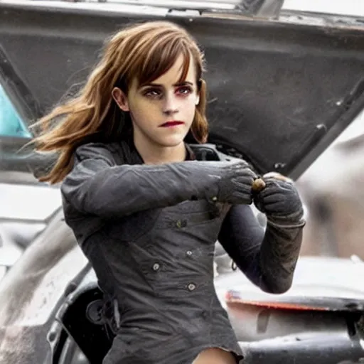 Image similar to Emma Watson as a cyborg