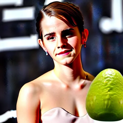 Image similar to emma watson as an avocado