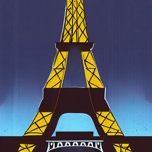 Image similar to john cena hugging the eiffel tower, digital art