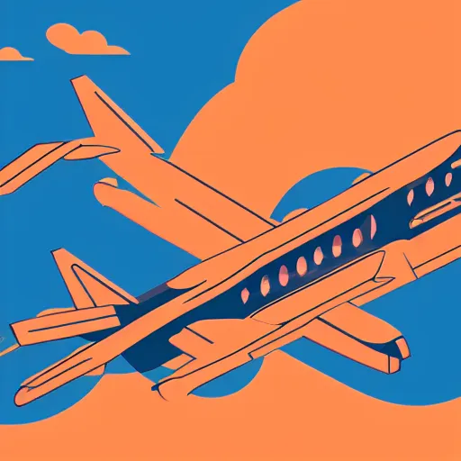 Image similar to airplane whole illustration vector digital art trending on artstation w 6 4 0