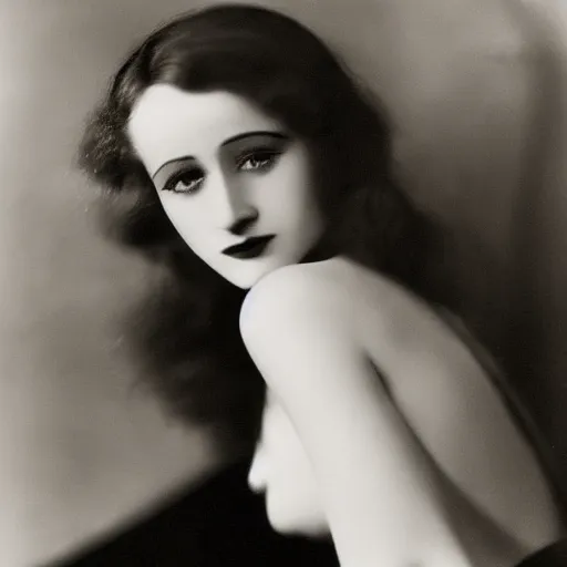 Image similar to dolores costello by man ray. black and white, 5 0 mm, award winning photography, highly intricate