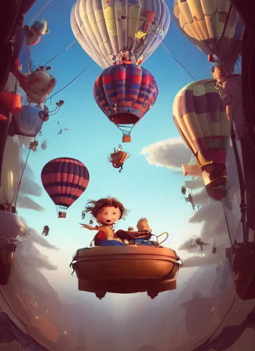 Image similar to a photo of little cute hipoppotamus inside a hot air balloon in world adventure movie by nuri iyem, james gurney, james jean, greg rutkowski, anato finnstark. pixar. hyper detailed, 5 0 mm, award winning photography, perfect faces