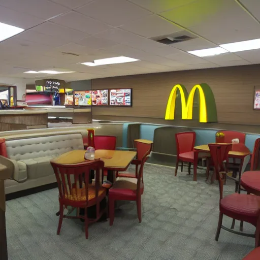 Prompt: a mcdonald's located in the backrooms