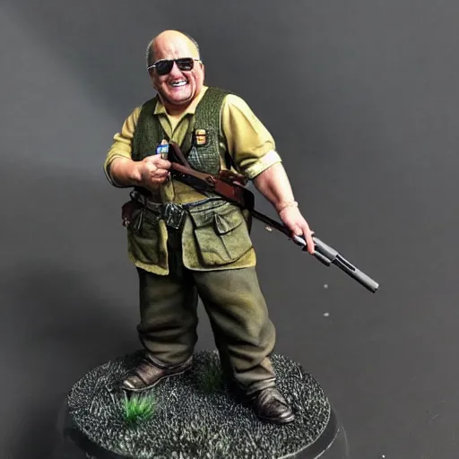 Prompt: danny devito painted wargaming miniature, bolt action, higly detailed, 4 k