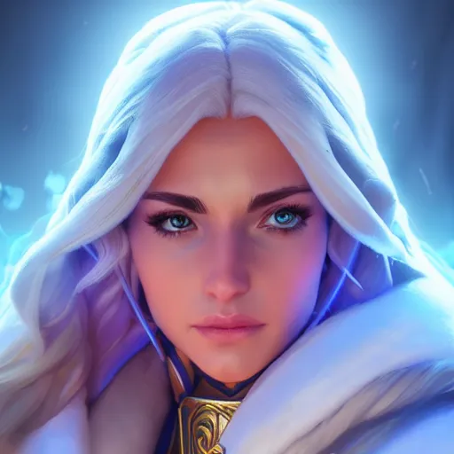 Image similar to realistic still of jaina proudmoore amazing details 8 k beautiful ultra realistic sharp focus cinematic lightning in the style of artgerm