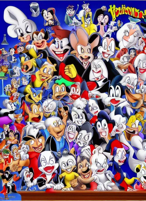 Image similar to a hyper realistic ultra realistic photograph of the animaniacs, highly detailed, 8k photo